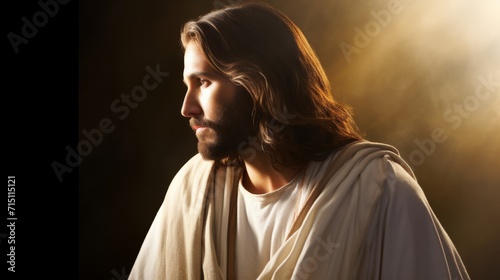 illustration of Jesus with inspirational lighting