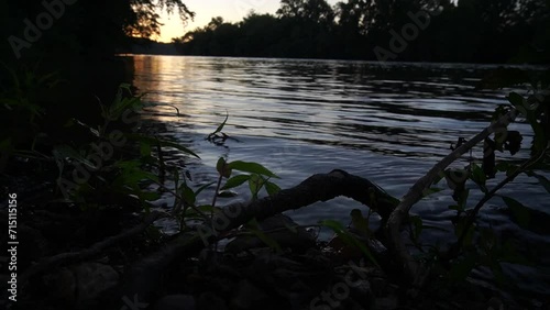 Potomac River during orange dawn and dusk lighting