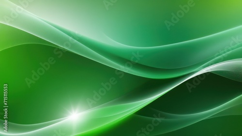 Abstract green waves and smoke background texture, generative, AI.