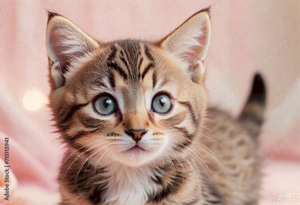 Playful Tabby Kitten, Generative AI