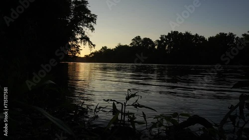 Potomac River during orange dawn and dusk lighting