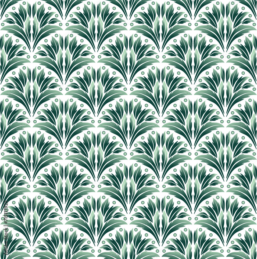 Seamless pattern in classic modern style. Delicate green colours. Vintage leaves background. Vector illustration in soft colors. For wallpaper, giftpapers, textile, design projects and cards. Seamless pattern in classic modern style. Delicate green colours. Vintage leaves background. Vector illustration in soft colors. For wallpaper, giftpapers, textile, design projects and cards.