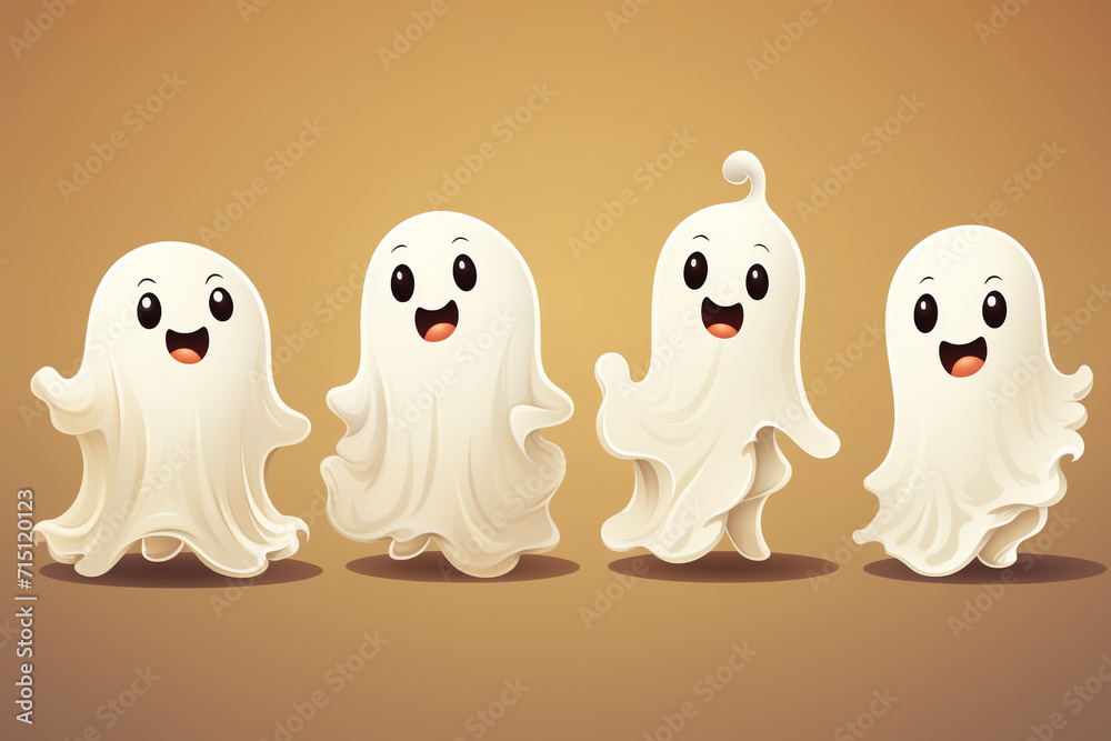 Cute funny happy fantasy smiling animated ghosts. disembodied and otherworldly beings, fear, world of living and dead, legends and mysteries, remnants of departed souls, pumpkin autumn. Cute funny happy fantasy smiling animated ghosts. disembodied and otherworldly beings, fear, world of living and dead, legends and mysteries, remnants of departed souls, pumpkin autumn.