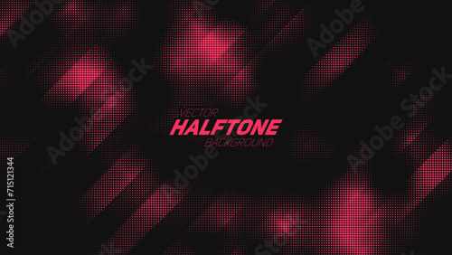 Abstract vector torn red halftone background. Scrathed dotted texture element