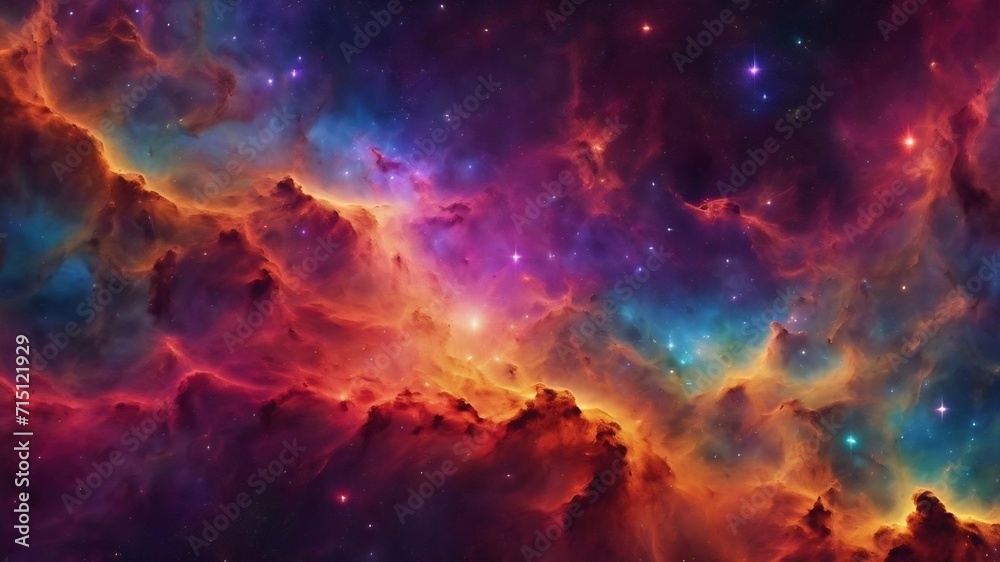Colorful abstract nebula space background
