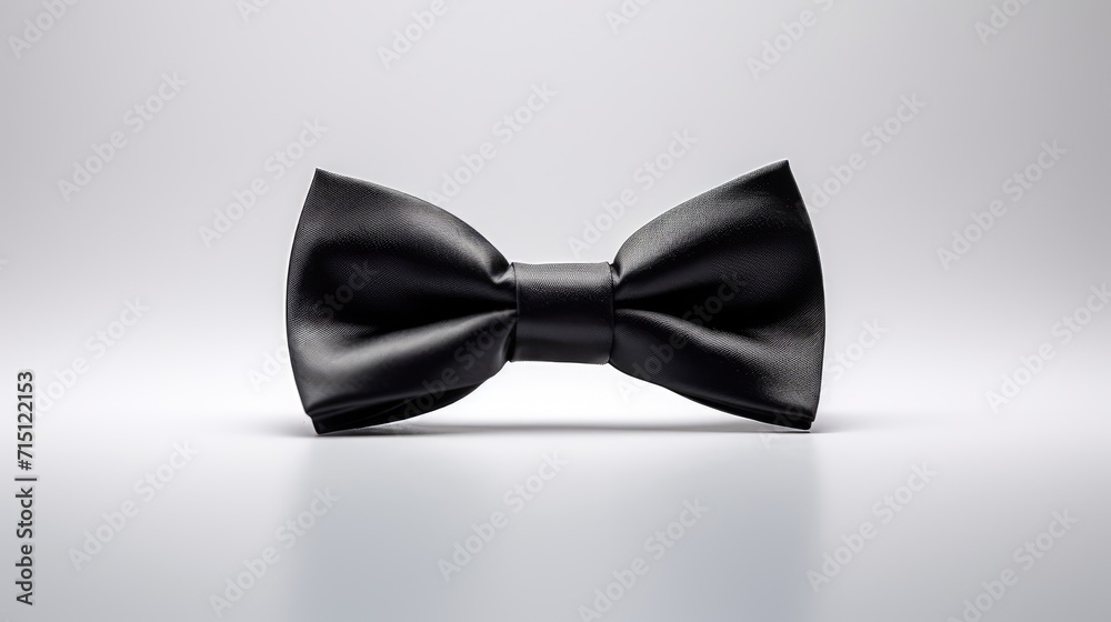 Black bow tie on white background. AI generated. Black bow tie on white background. AI generated.
