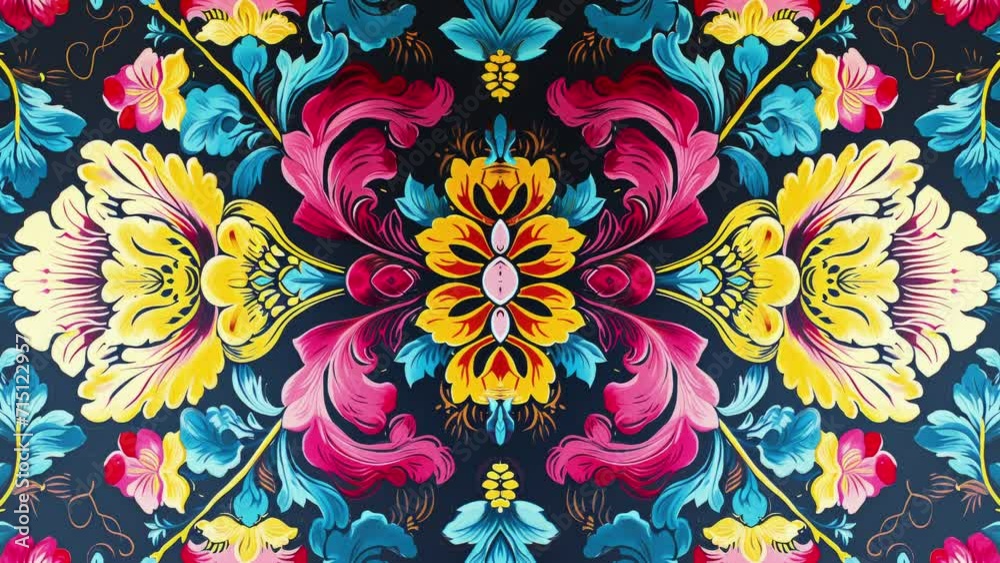 symmetrical floral wallpaper background