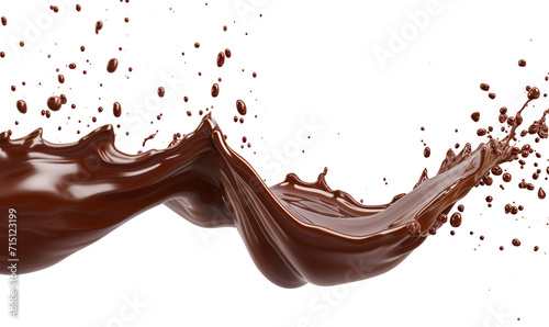 chocolate splash isolated on white PNG