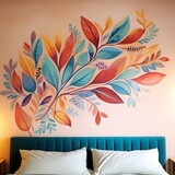 Amazing bedroom mural leaf wall tropical wallpaper