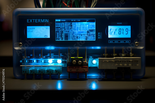 Close-up of Digital EKM Meter Displaying Electricity Consumption Data