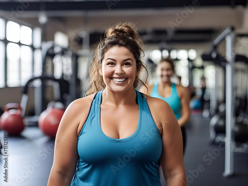 portrait of a obese woman in the gym