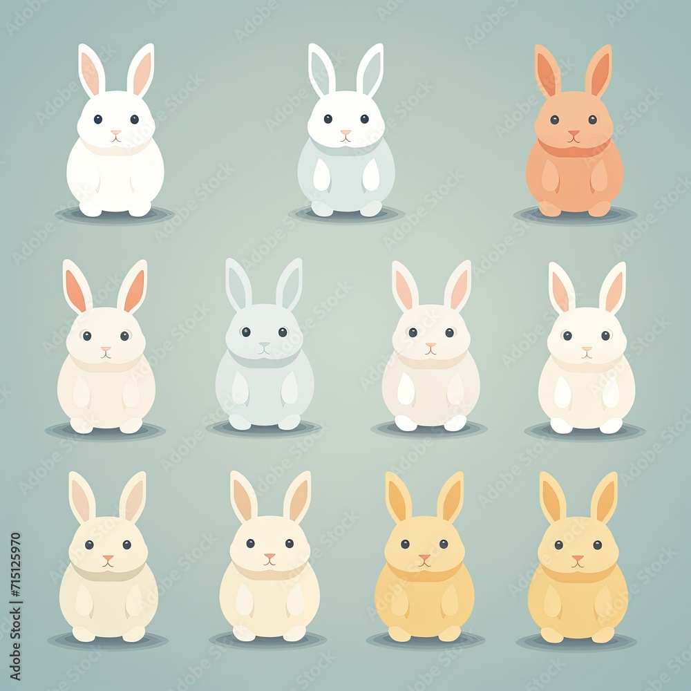 Assorted Cute Bunny Illustrations Collection