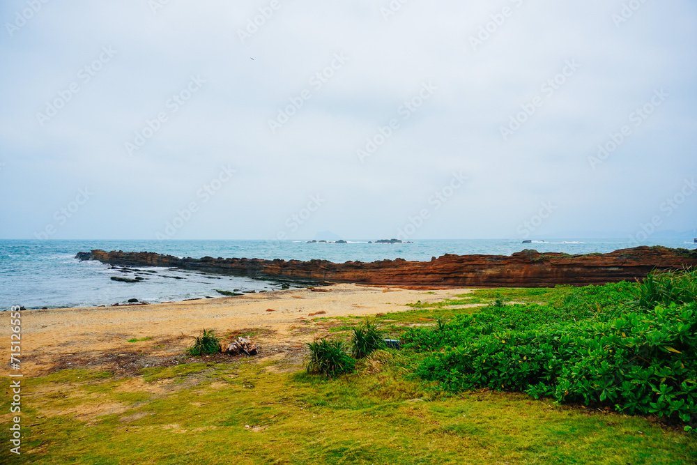 Taipei, Taiwan, Republic of China, 01 21 2024: The landscape of Pacific ocean and Yeliu geopark at Taipei, Taiwan, Republic of China Taipei, Taiwan, Republic of China, 01 21 2024: The landscape of Pacific ocean and Yeliu geopark at Taipei, Taiwan, Republic of China
