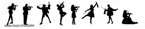 violin musician silhouette illustration photo