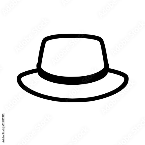 Deerstalker Hat Icon SVG Black And White Illustration Art Generative AI.
