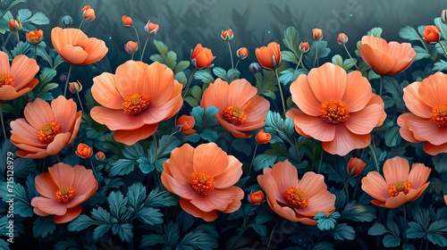 eco floral illustrations wallpaper