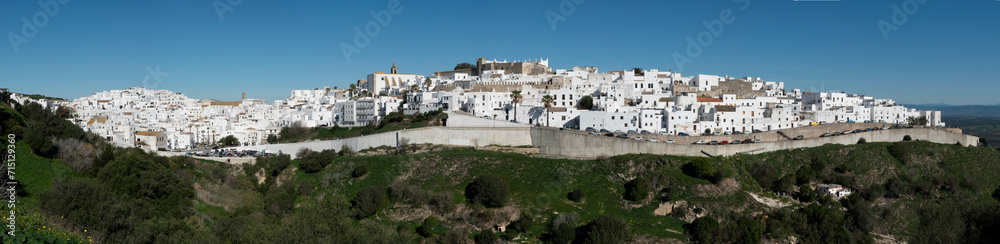 Panorama. Panoramic view of Vejer de la Frontera, a pretty white town in the province of Cadiz, Andalusia, Spain
