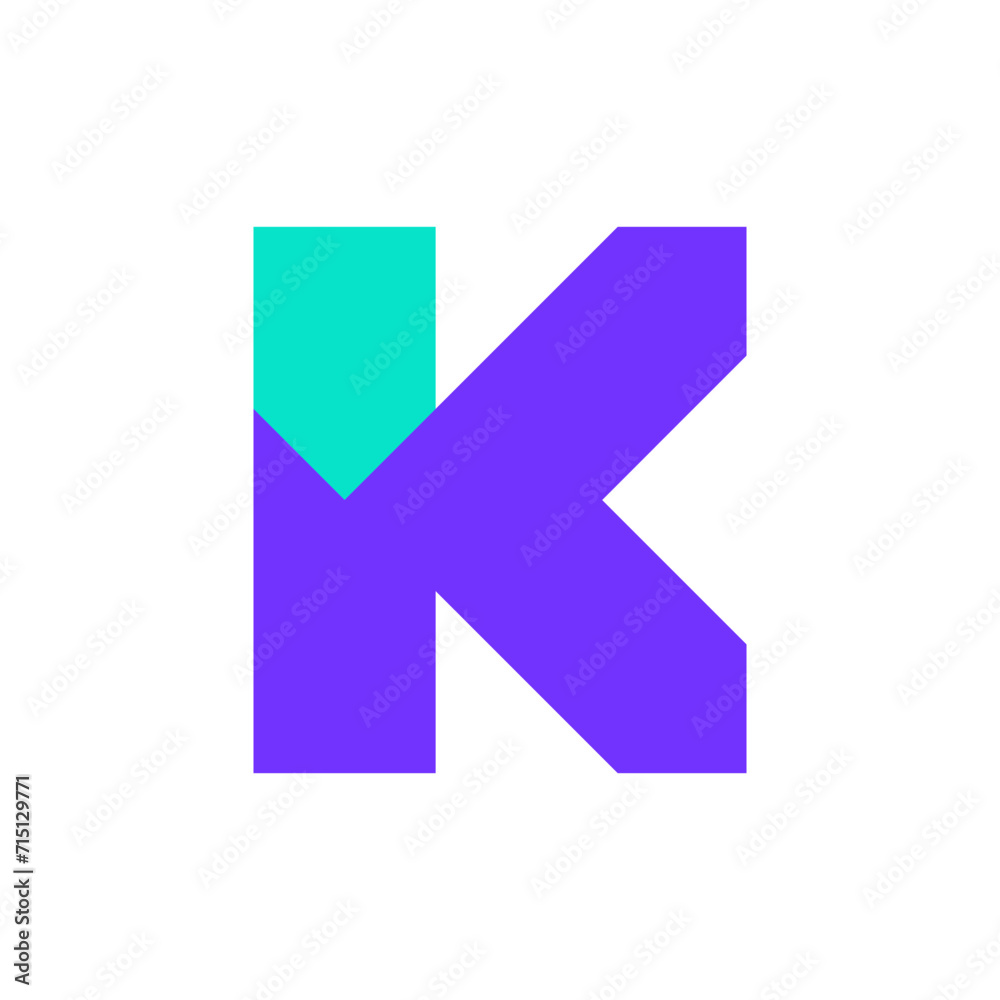 Letter K shield modern simple logo design Letter K shield modern simple logo design