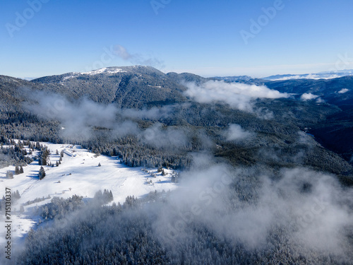 Aerial view of Rila mountain near Belmeken Dam, Bulgaria