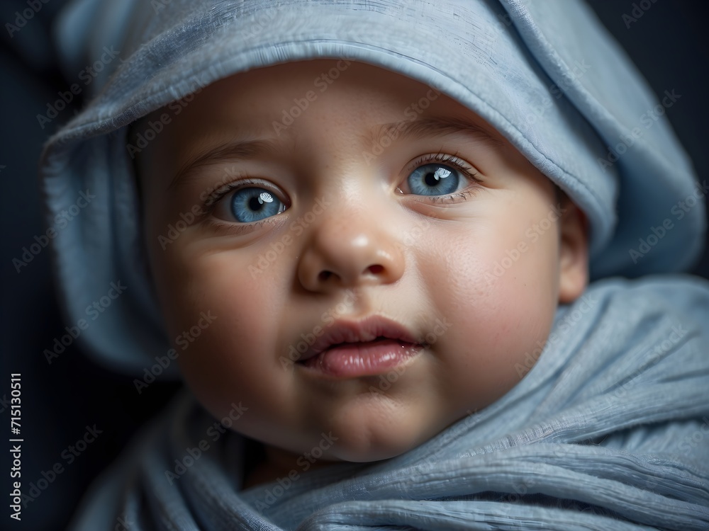 Cute little New born baby boy blue eyes portrait background, adorable toddler, wallpaper, banner with copy space area Cute little New born baby boy blue eyes portrait background, adorable toddler, wallpaper, banner with copy space area
