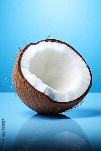 coconut on a blue background