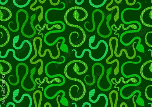 Christmas cartoon animals seamless snake pattern for new year wrapping paper and fabrics