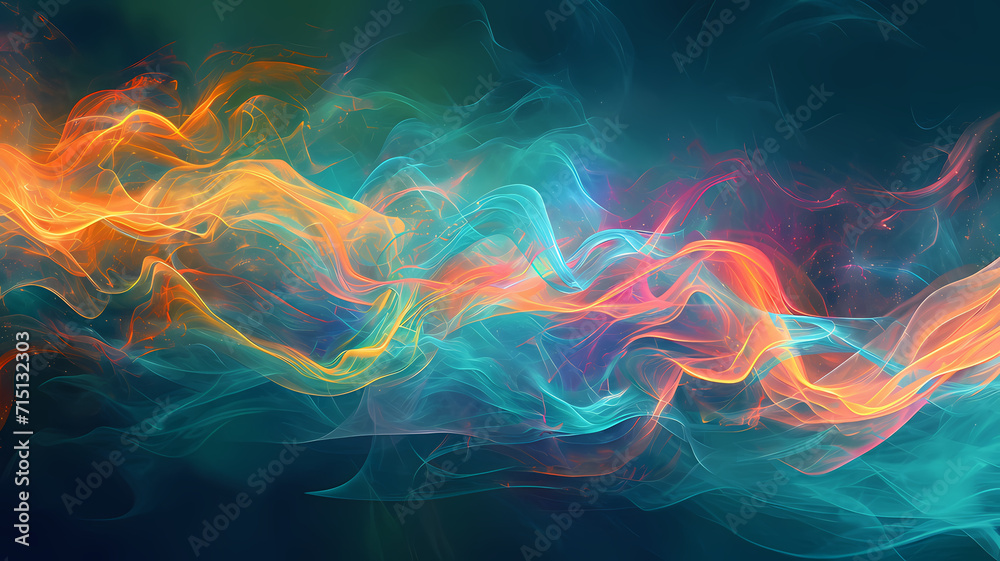 Art of Flowing Digital Energy Waves in Abstract Design Art of Flowing Digital Energy Waves in Abstract Design