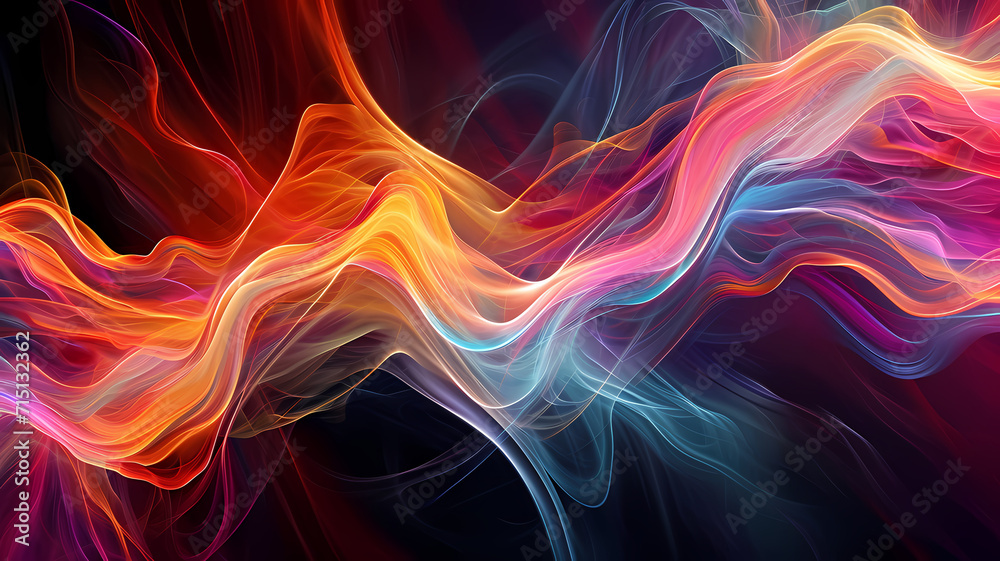 Art of Flowing Digital Energy Waves in Abstract Design Art of Flowing Digital Energy Waves in Abstract Design