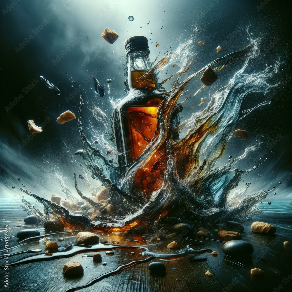 Obraz premium The Fallout of Intemperance: An Alcoholic Dystopia