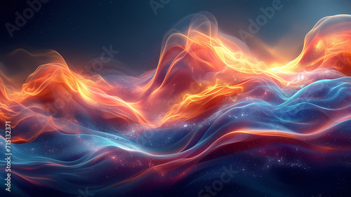 Abstract Digital Energy Wave Art Flowing Dynamic Background