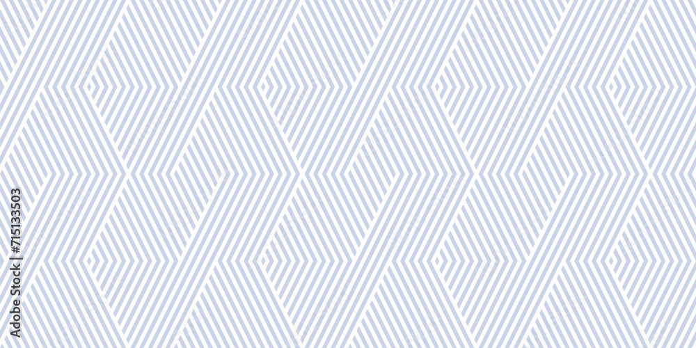 Vector geometric lines seamless pattern. Light blue abstract graphic striped ornament. Simple geometry, stripes, zig zag, chevron. Subtle modern linear background. Elegant geo design for decor, print