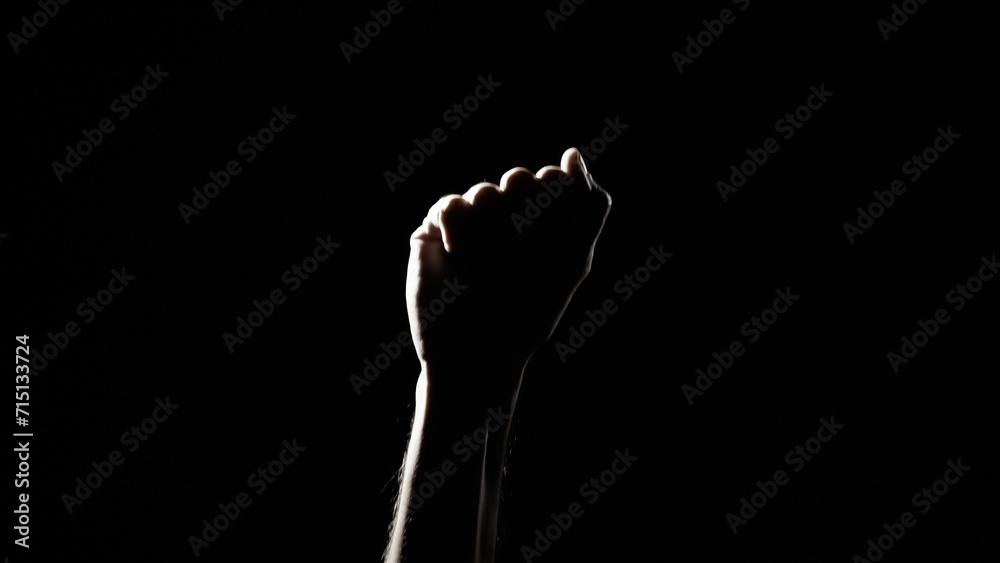 Hand Close Fist In The Air For Black History Month Celebration