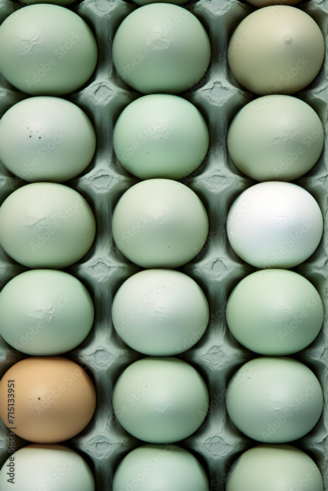 Environmentally Conscious Close-up View of an Empty Pastel Green Egg Carton - A Statement on Reduce, Reuse and Recycle.