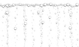 Underwater bubbles background. Fizzy carbonated drink texture. Champagne, beer, soda, seltzer, sparkling wine stream. Soap, shampoo, gel foam. Effervescent pill trace. Vector realistic illustration