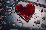 broken crystal heart of valentine’s day, gloom romance, bad relationship, sadness in valentine’s day, melancholia in mother’s day
