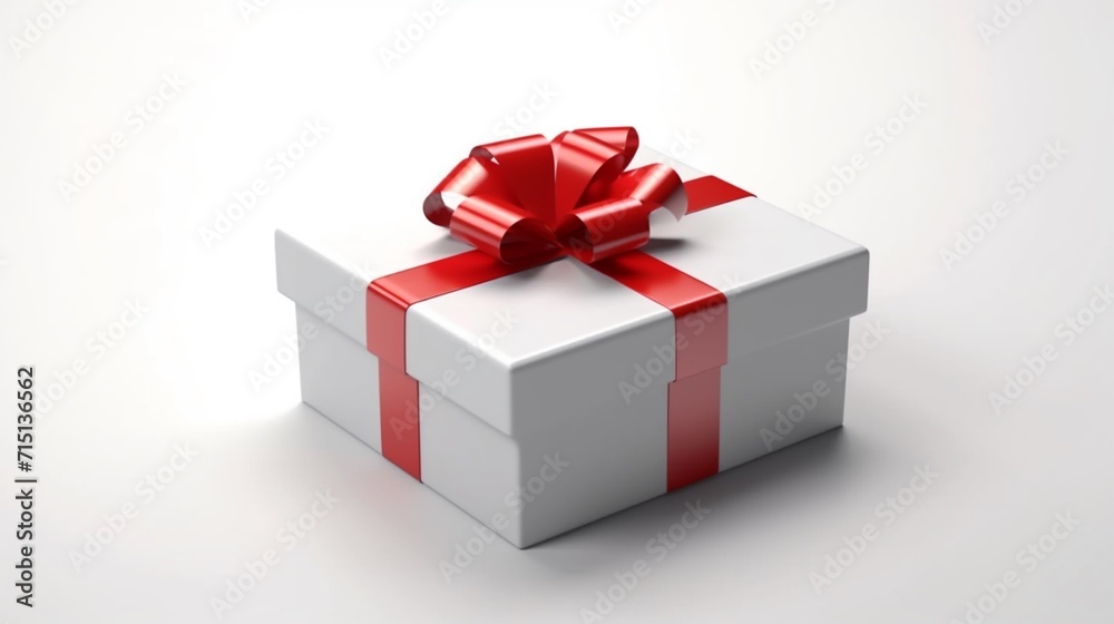 Blank white present box open or opened gift box Ai Generative Blank white present box open or opened gift box Ai Generative