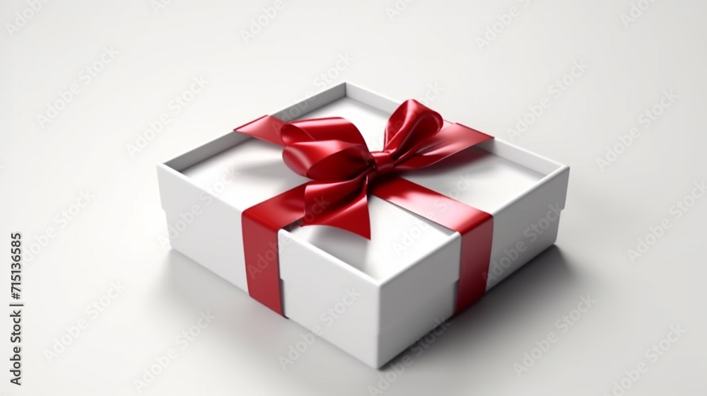 Blank white present box open or opened gift box Ai Generative Blank white present box open or opened gift box Ai Generative