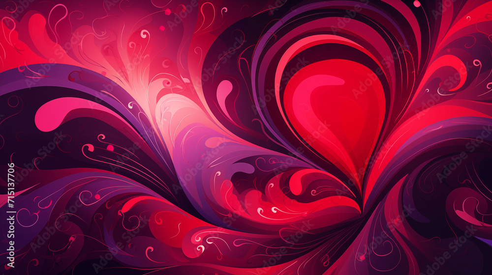 Illustration on the theme of Valentine's Day in red and pink tones with the image of hearts in the form of a background for gift cards and design works. Illustration on the theme of Valentine's Day in red and pink tones with the image of hearts in the form of a background for gift cards and design works.