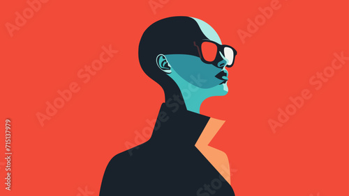 Retrato mujer moderna pelo corto
