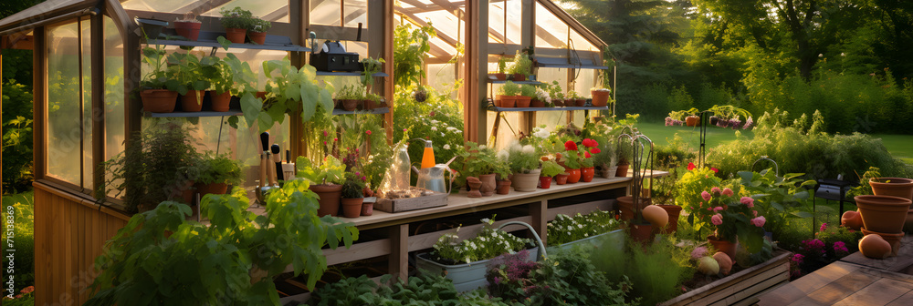Sustainability at Its Finest: An Aesthetically Pleasing Eco-Garden with a Greenhouse and Compost Bin