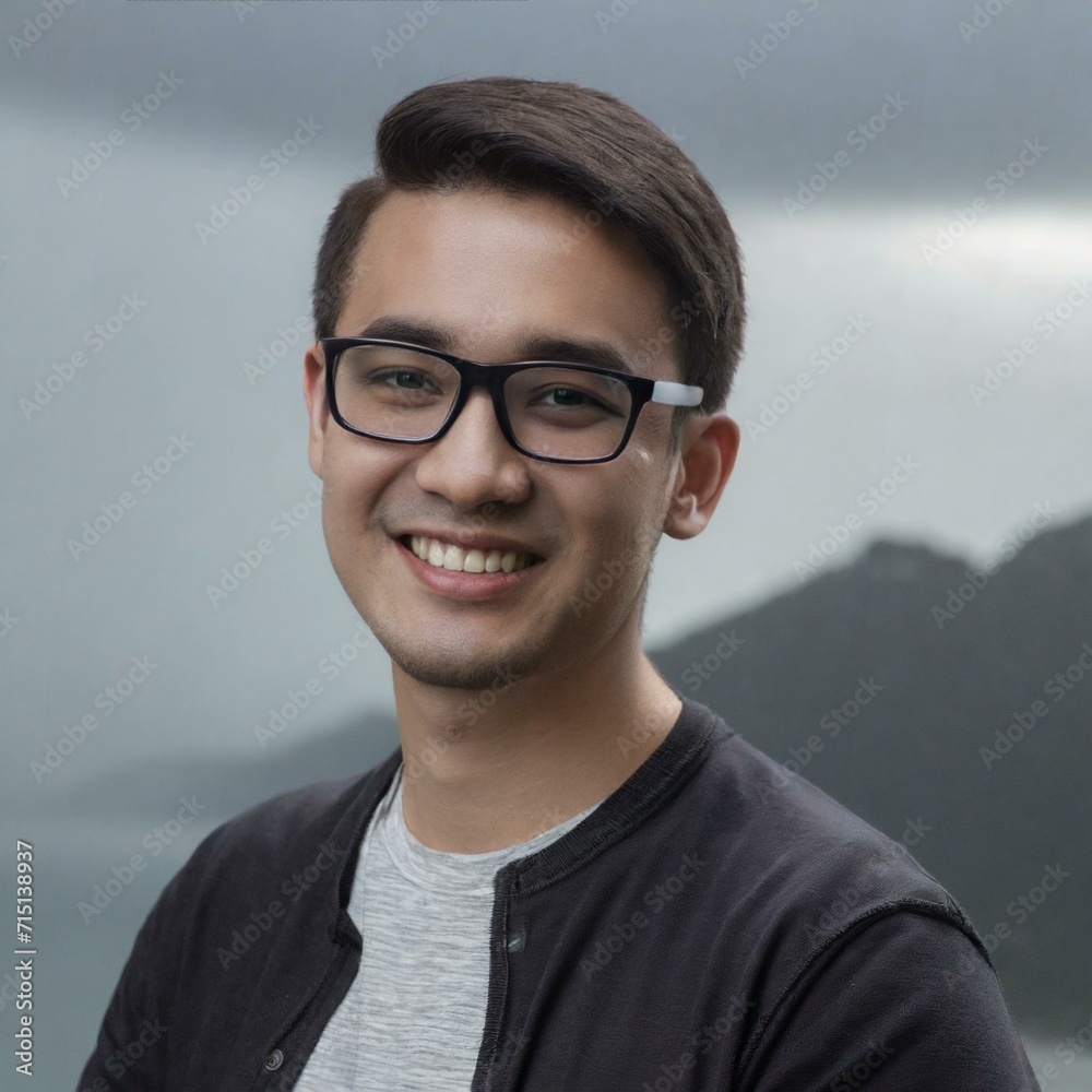 AI portrait of young man with glasses AI portrait of young man with glasses