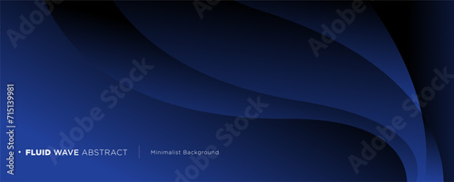 3D blue geometric fluid abstract background. Minimalist modern graphic design element cutout style concept for banner, flyer, card, or brochure cover