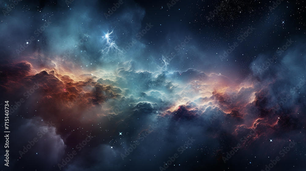 A beautiful cosmic space universe with night sky galaxy nebula 4K wallpaper