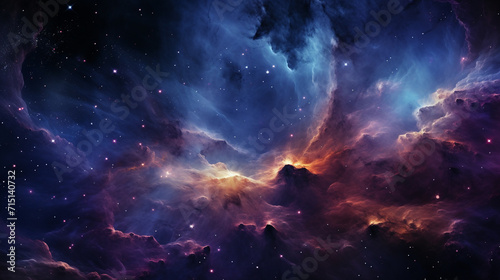 A beautiful cosmic space universe with night sky galaxy nebula wallpaper. Hubble telescope View Astronomy