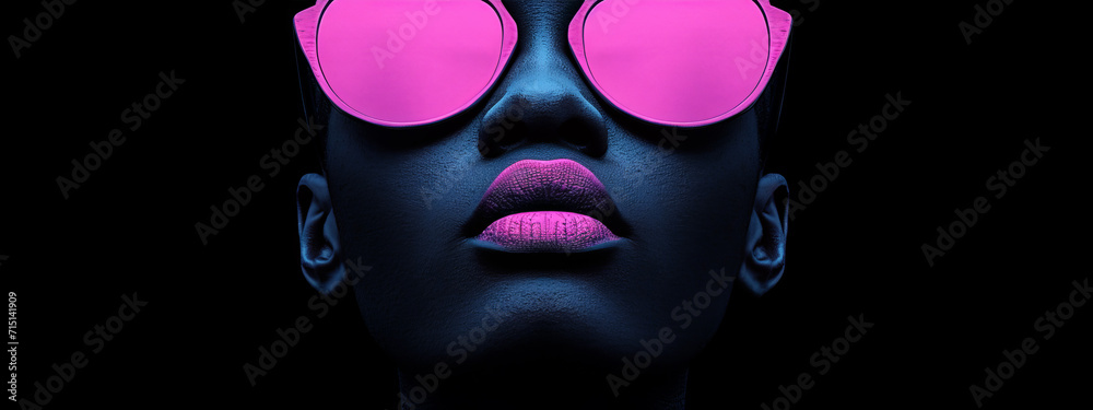 Smiling Woman Wearing Pink Glasses With a Fashionable and Trendy Look Smiling Woman Wearing Pink Glasses With a Fashionable and Trendy Look