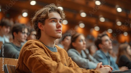 students listening to lectures in lecture hall