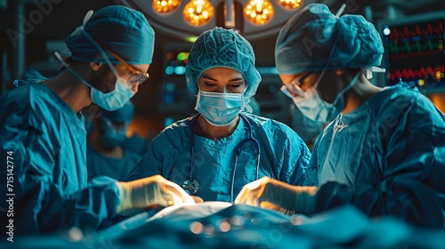 surgeons in a operating room with two monitors. group of people at work. person in a hospital. surgeons in operation room