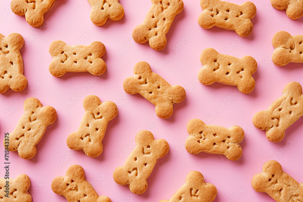 dog biscuits pattern top view on pastel background
dog biscuits pattern top view on pastel background