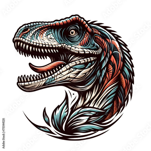 Wallpaper Mural Velociraptor Tattoo Illustration Art On A Transparent Background Generative AI. Torontodigital.ca