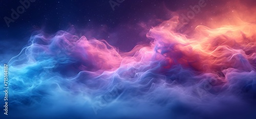 ackground is blue and purple. abstract background with smoke photo